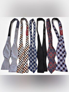 Multiple brands Men's Necktie Lot Blue Black Plaid